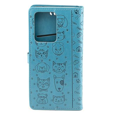 Чехол Cat and Dog для Samsung Galaxy S20 Ultra книжка кожа PU Голубой