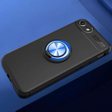Чехол TPU Ring для Iphone 7 / 8 бампер оригинальный с кольцом Black-Blue