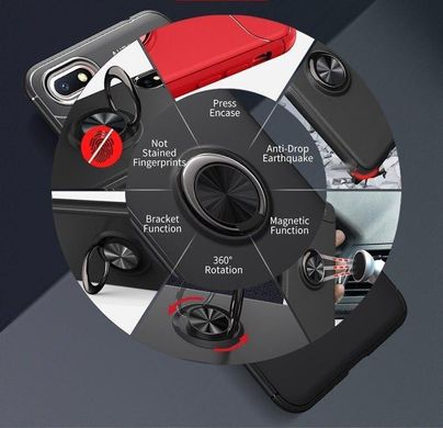 Чохол TPU Ring для Huawei Y7 2018 / Y7 Prime 2018 бампер оригінальний Black з кільцем